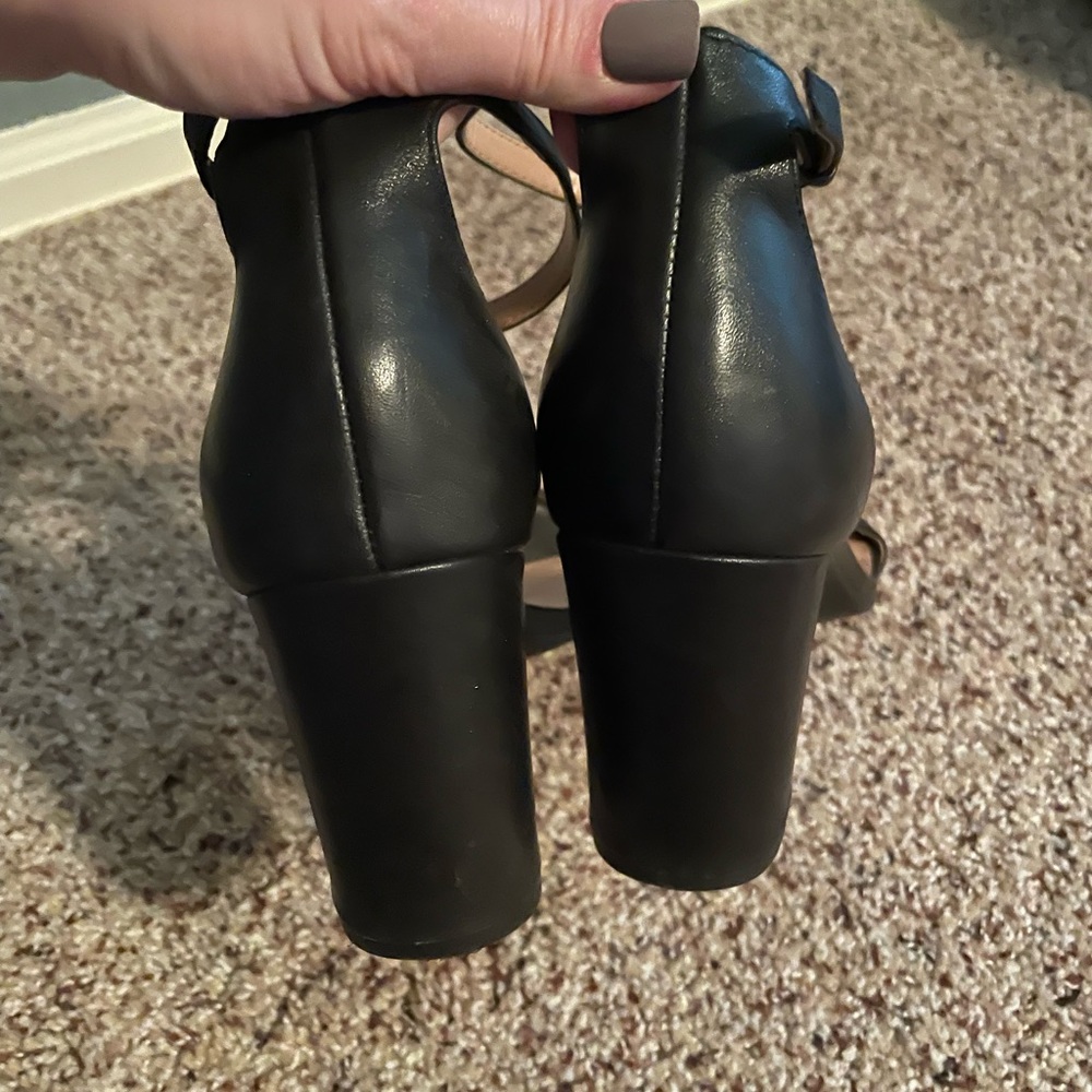 Audrey Brooke Black Ankle Strap Heels Classy Elegant - Picture 9 of 10